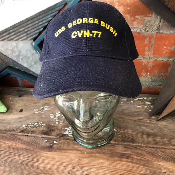 Vintage USS George Bush CVN-77 Hat Blue - Picture 2 of 6